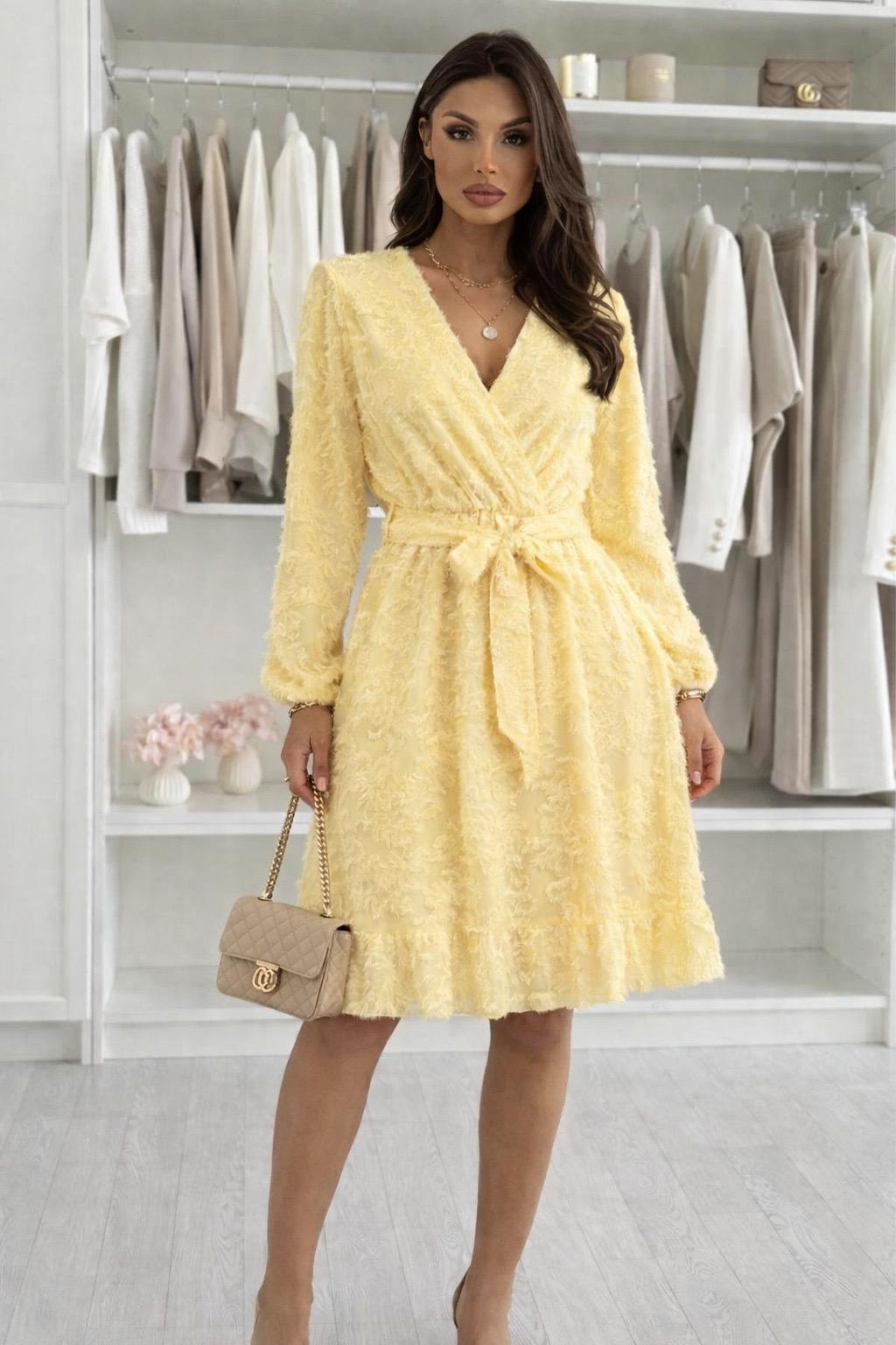 Robes mi-longues Femme Jaune ISSYMA 9825 #c Efashion Paris