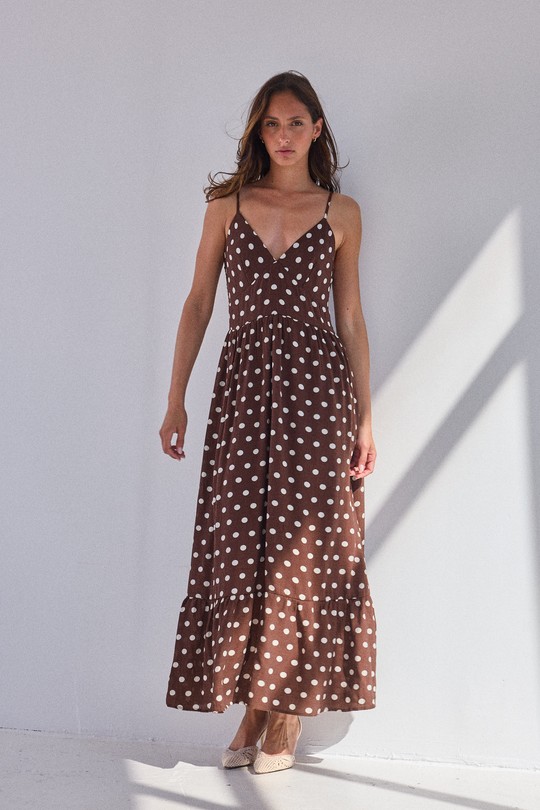 Robes longues Femme Marron DIVATEX 06CH353 Efashion Paris