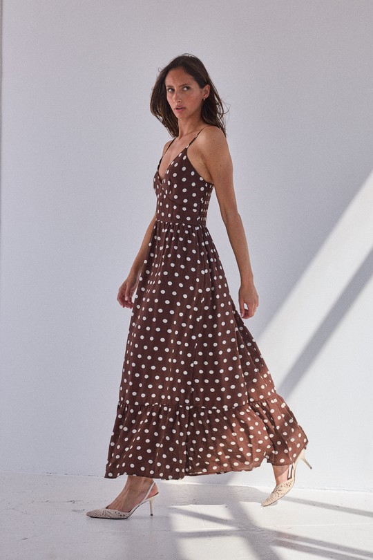 Robes longues Femme Marron DIVATEX 06CH353 Efashion Paris