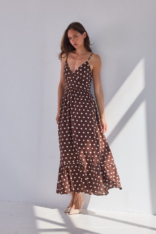 Robes longues Femme Marron DIVATEX 06CH353 Efashion Paris