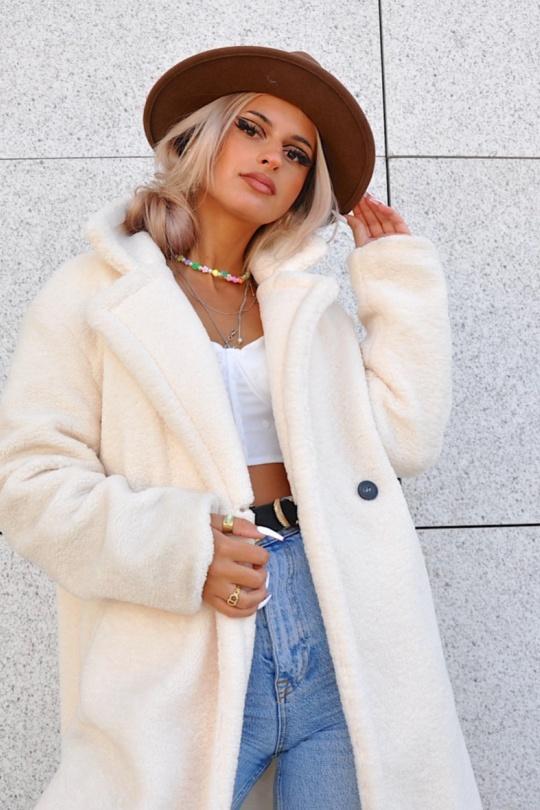 Manteaux Femme Ivoire Kzell 8104 Efashion Paris