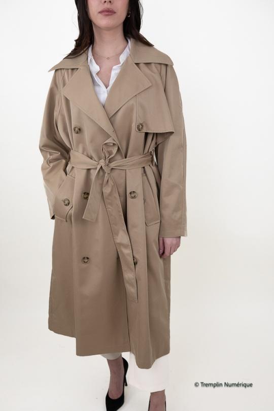 Trenchs Femme Bleu Kzell 3526 Efashion Paris