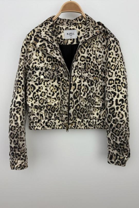 Vestes  Femme Leopard Kzell VESTE À MOTIF LEOPARD MÉTALLISÉ-3588 Efashion Paris