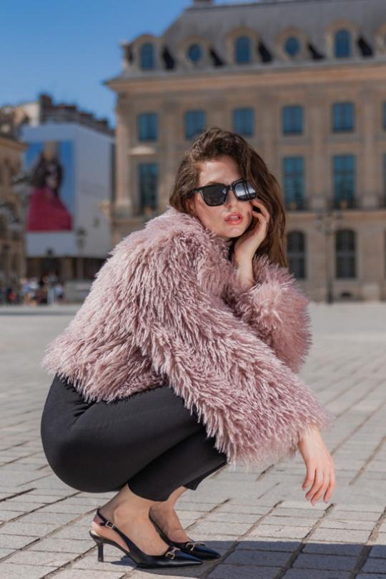 Manteaux Femme Vieux rose Kzell 8751 Efashion Paris