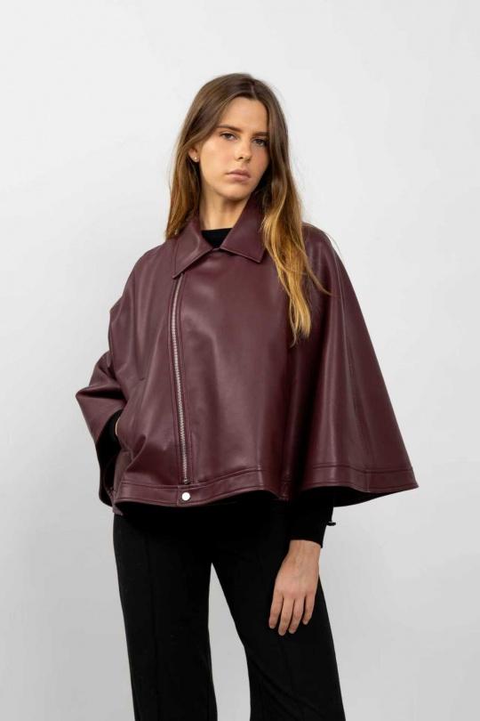 Capes and ponchos Women Burgundy Kzell 8809 Efashion Paris