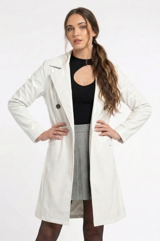 Manteaux Femme Ivoire Kzell 3443 Efashion Paris