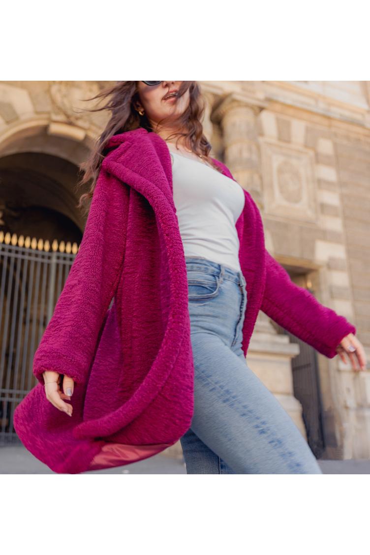 Manteaux Femme Rose Kzell 8104 #c Efashion Paris