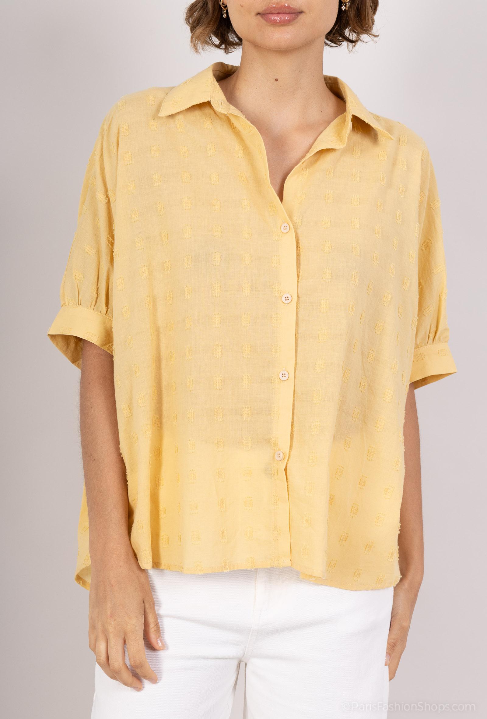 Chemises Femme Jaune COLOR BLOCK 25119496 #c Efashion Paris