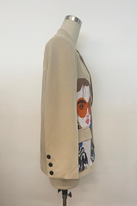 Jackets Women Beige AIKHA 5582 Efashion Paris