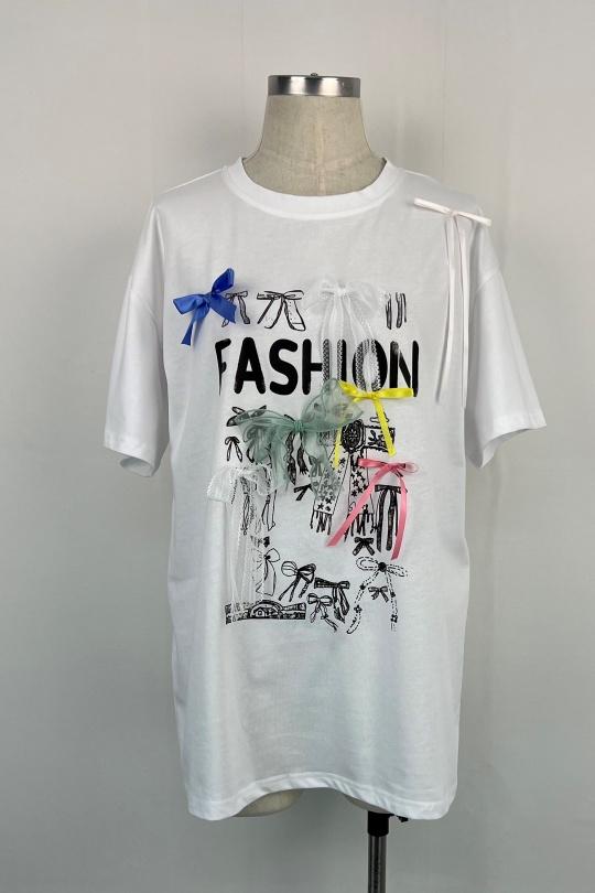 T-shirts Femme Blanc AIKHA 05-3463 Efashion Paris