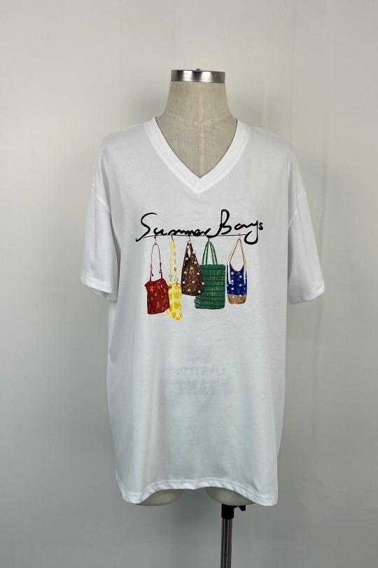 T-shirts Femme Blanc AIKHA 05-3482 Efashion Paris