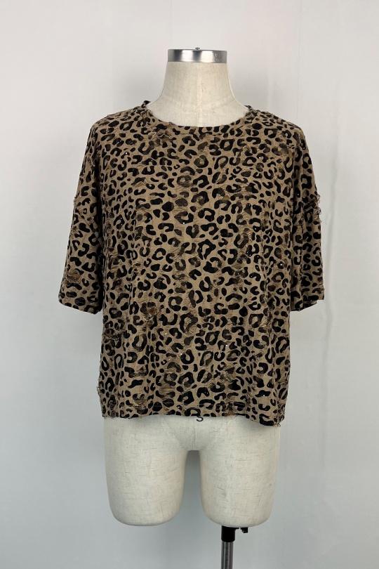 T-shirts Femme Taupe AIKHA 05-3516 Efashion Paris