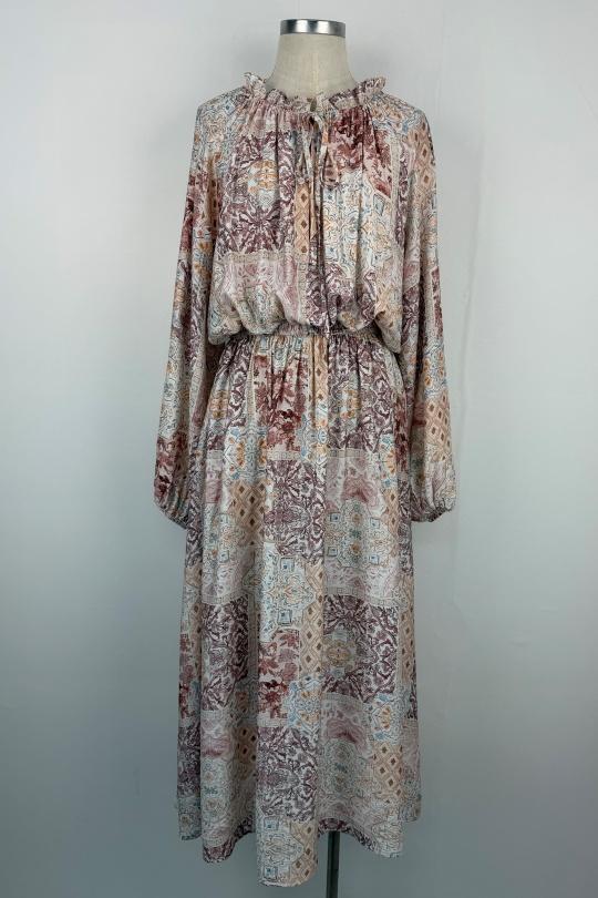 Robes longues Femme Rose AIKHA 02-3628 Efashion Paris