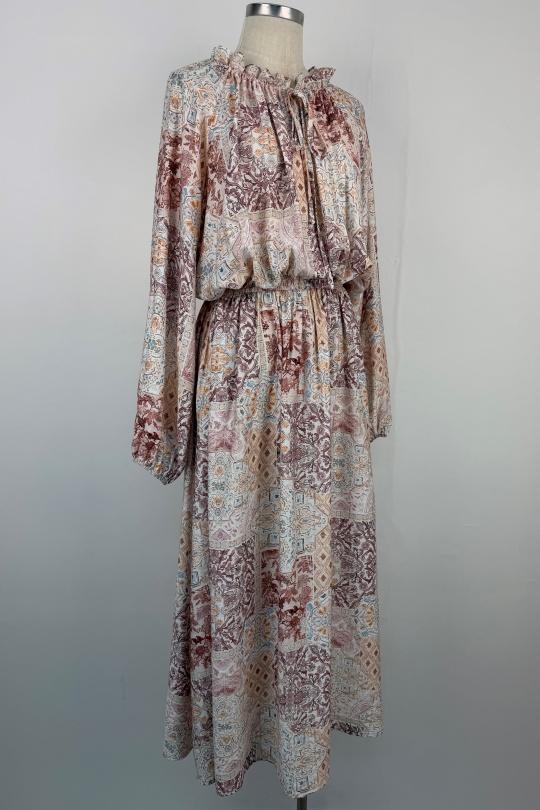 Robes longues Femme Rose AIKHA 02-3628 Efashion Paris