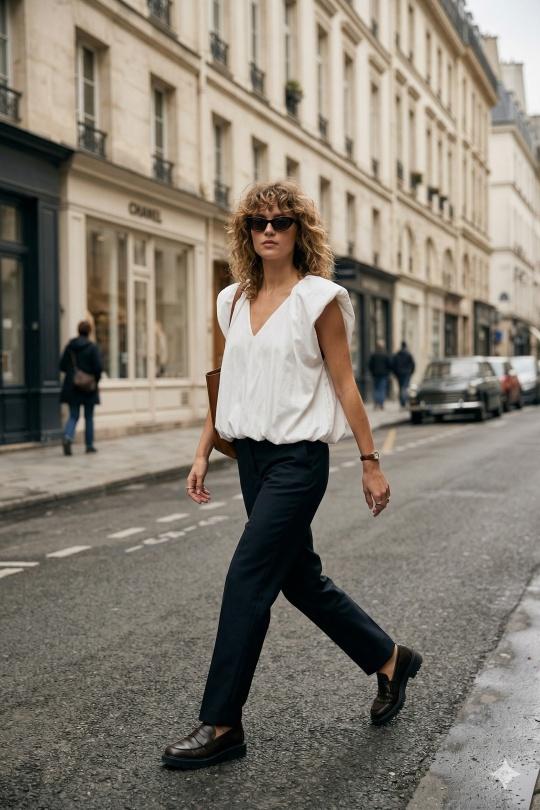 Top Donna White AIKHA 05-3607 Efashion Paris