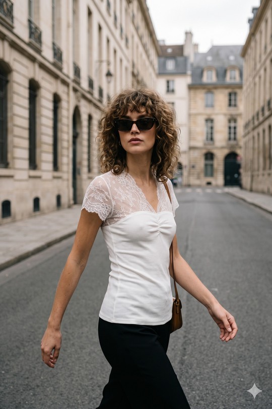 Tops Femme Blanc AIKHA 05-3680 Efashion Paris