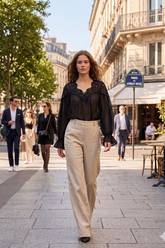 Blouses Femme Blanc AIKHA 05-3726 Efashion Paris