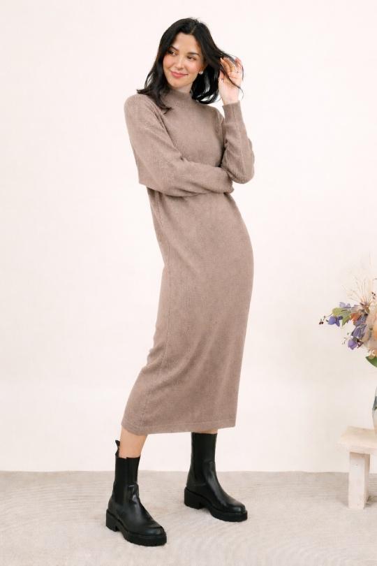 Robes longues Femme Beige AISABELLE R3312-1 Efashion Paris