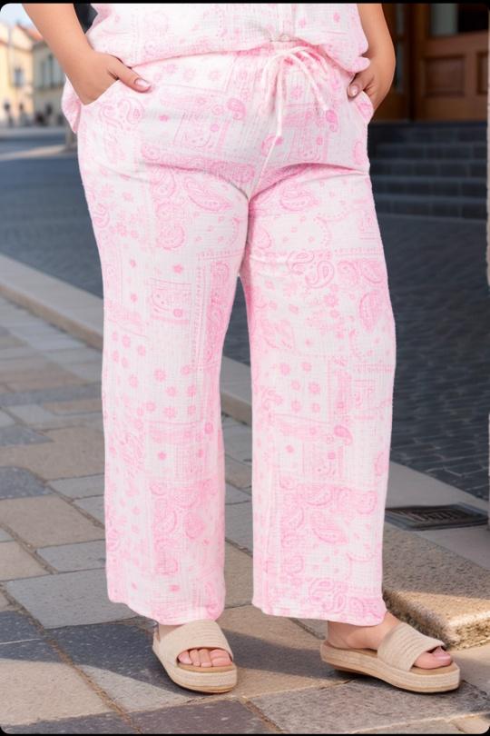 Pantaloni Donna Pink Amy&Clo in vogue AC1095 Efashion Paris