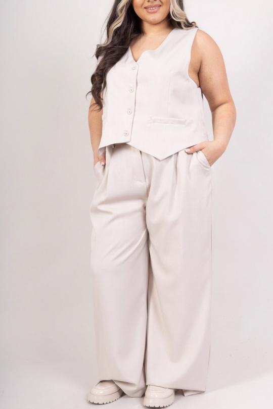 Pantalons Femme Beige Amy&Clo in vogue ACP6116 Efashion Paris