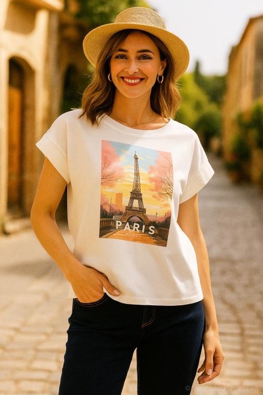 T-shirts Donna White Amy&Clo in vogue PR4308-J55 Efashion Paris