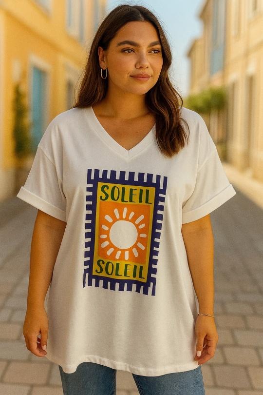 T-shirts Femme Blanc Amy&Clo in vogue AC2511-11 Efashion Paris