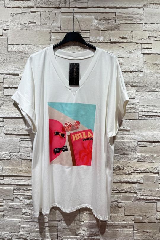 T-shirts Femme Blanc Amy&Clo in vogue AC2511-10 Efashion Paris