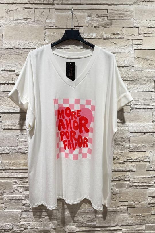 T-shirts Femme Blanc Amy&Clo in vogue AC2511-09 Efashion Paris