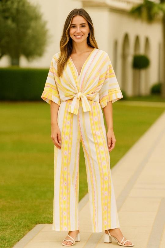 Jumpsuits Women Yellow Amy&Clo in vogue PR23322 Efashion Paris