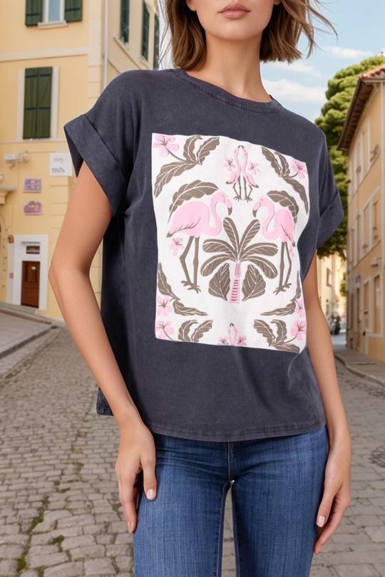 T-shirts Women Grey Amy&Clo in vogue PR4308-J50 Efashion Paris