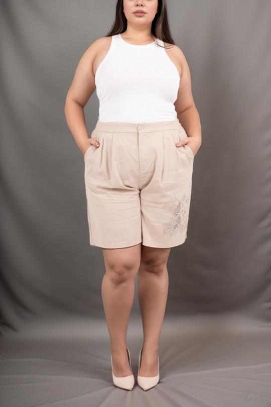 Shorts Donna Beige Amy&Clo in vogue ACP6113 Efashion Paris