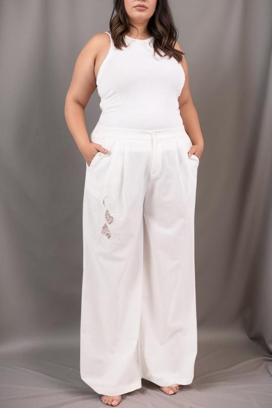 Pantaloni Donna White Amy&Clo in vogue ACP6112 Efashion Paris
