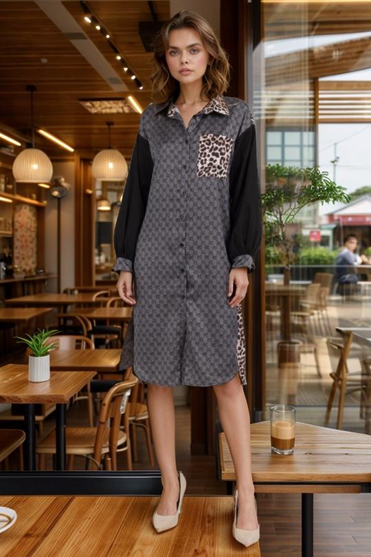 Abiti al polpaccio Donna Black Amy&Clo in vogue PR26068 Efashion Paris