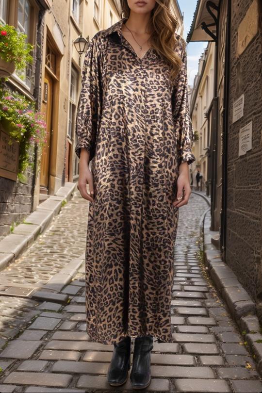 Abiti maxi Donna Leopard Amy&Clo in vogue PR2852 Efashion Paris