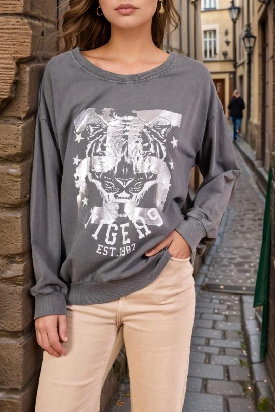 Felpa Donna Silver Amy&Clo in vogue PR10199 Efashion Paris
