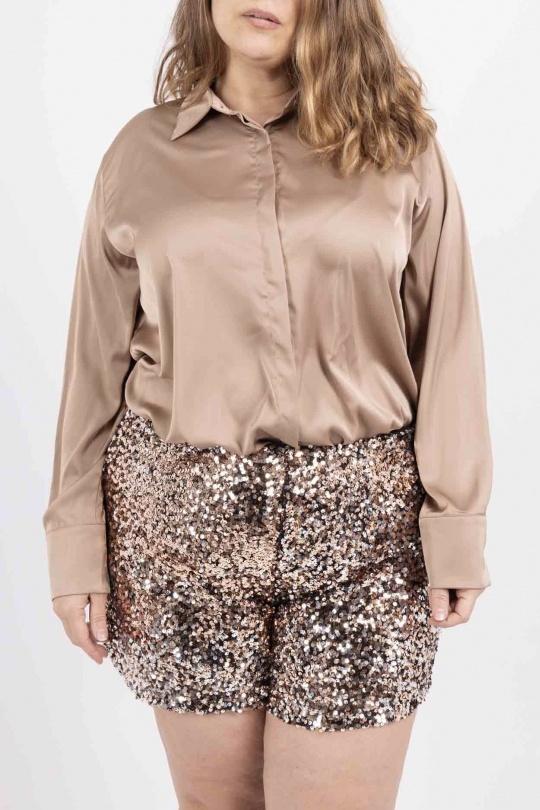 Shorts Women Coffee Amy&Clo in vogue AC6703 Efashion Paris