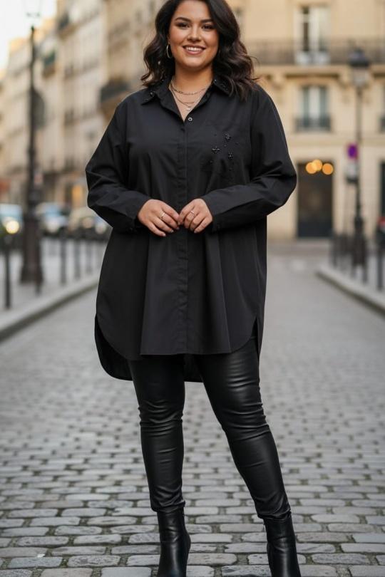 Chemises & blouses Femme Noir Amy&Clo in vogue ACF9010 Efashion Paris