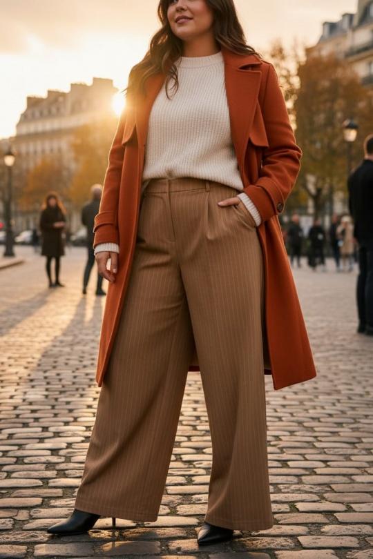 Pantalons Femme Camel Amy&Clo in vogue ACK8036 Efashion Paris