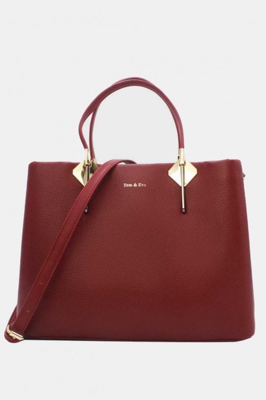 Handbags Bags Burgundy Tom & Eva 25B-6187 Efashion Paris