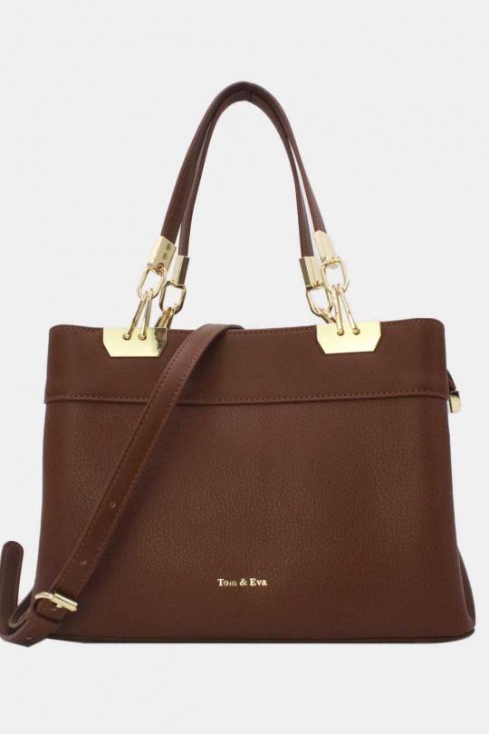 Handbags Bags Coffee Tom & Eva 25B-6158 Efashion Paris