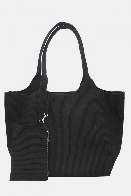 Cabas Maroquinerie Noir Tom & Eva 25P-6215 Efashion Paris