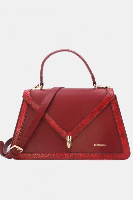 Sacs à bandoulière Maroquinerie Rouge bordeaux Tom & Eva 25B-6248 Efashion Paris