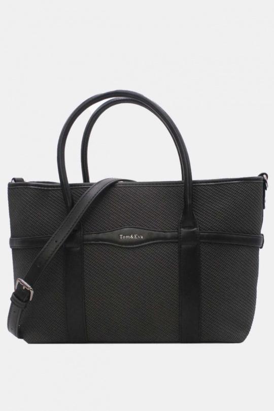 Cabas Maroquinerie Noir Tom & Eva 25B-6153 Efashion Paris