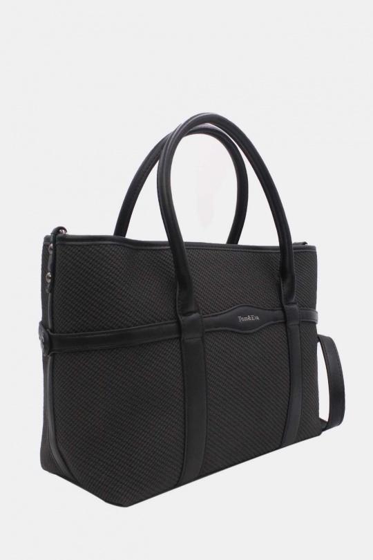 Cabas Maroquinerie Noir Tom & Eva 25B-6153 Efashion Paris