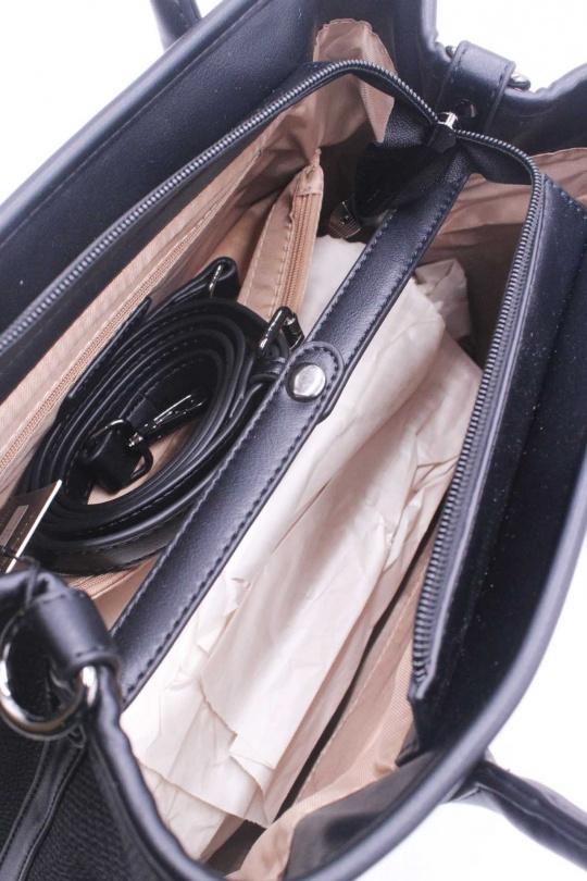 Cabas Maroquinerie Noir Tom & Eva 25B-6153 Efashion Paris