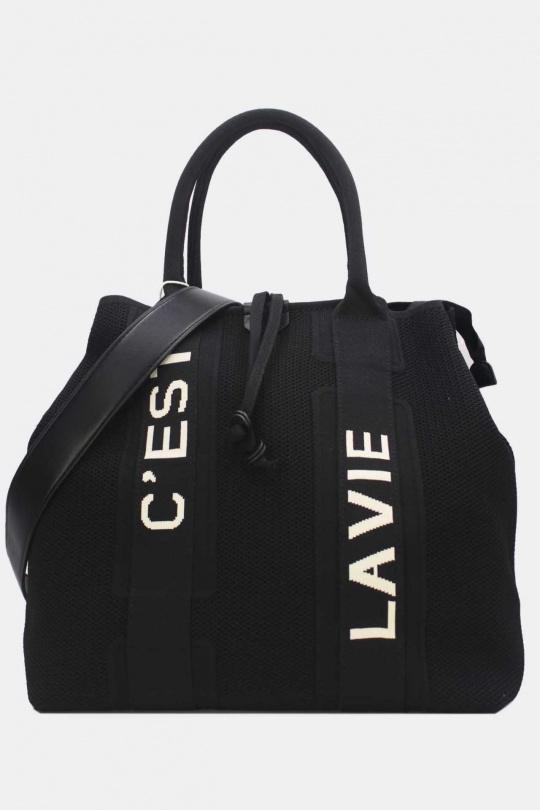 Cabas Maroquinerie Noir Tom & Eva 24B-6081 Efashion Paris