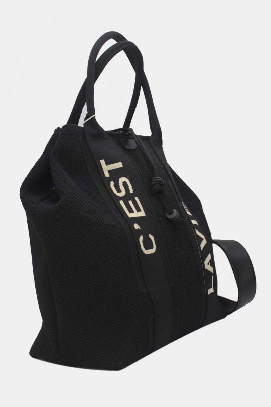 Cabas Maroquinerie Noir Tom & Eva 24B-6081 Efashion Paris