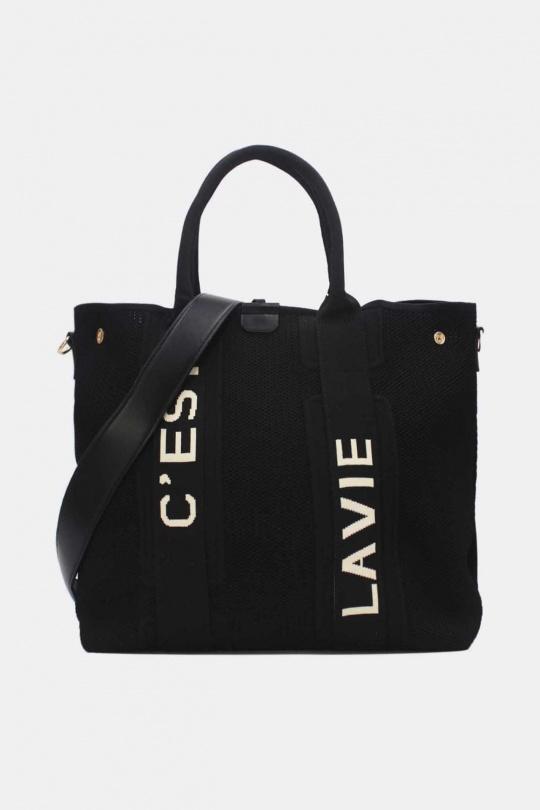 Cabas Maroquinerie Noir Tom & Eva 24B-6081 Efashion Paris