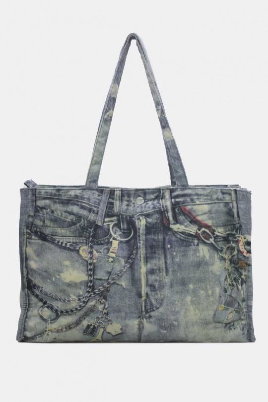 Cabas Maroquinerie Bleu Tom & Eva 24B-5999 Efashion Paris