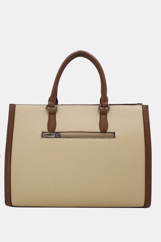 Cabas Maroquinerie Beige Tom & Eva 25B-6348 Efashion Paris